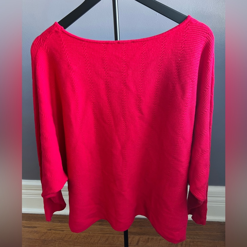 Cyrus Red Knit Top Dolman Sleeves 2XL - Picture 2 of 5